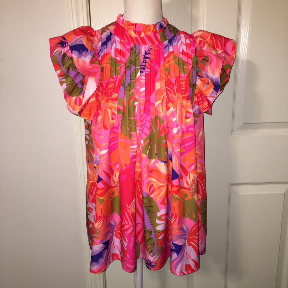 Sage Vell Tropical Print Top